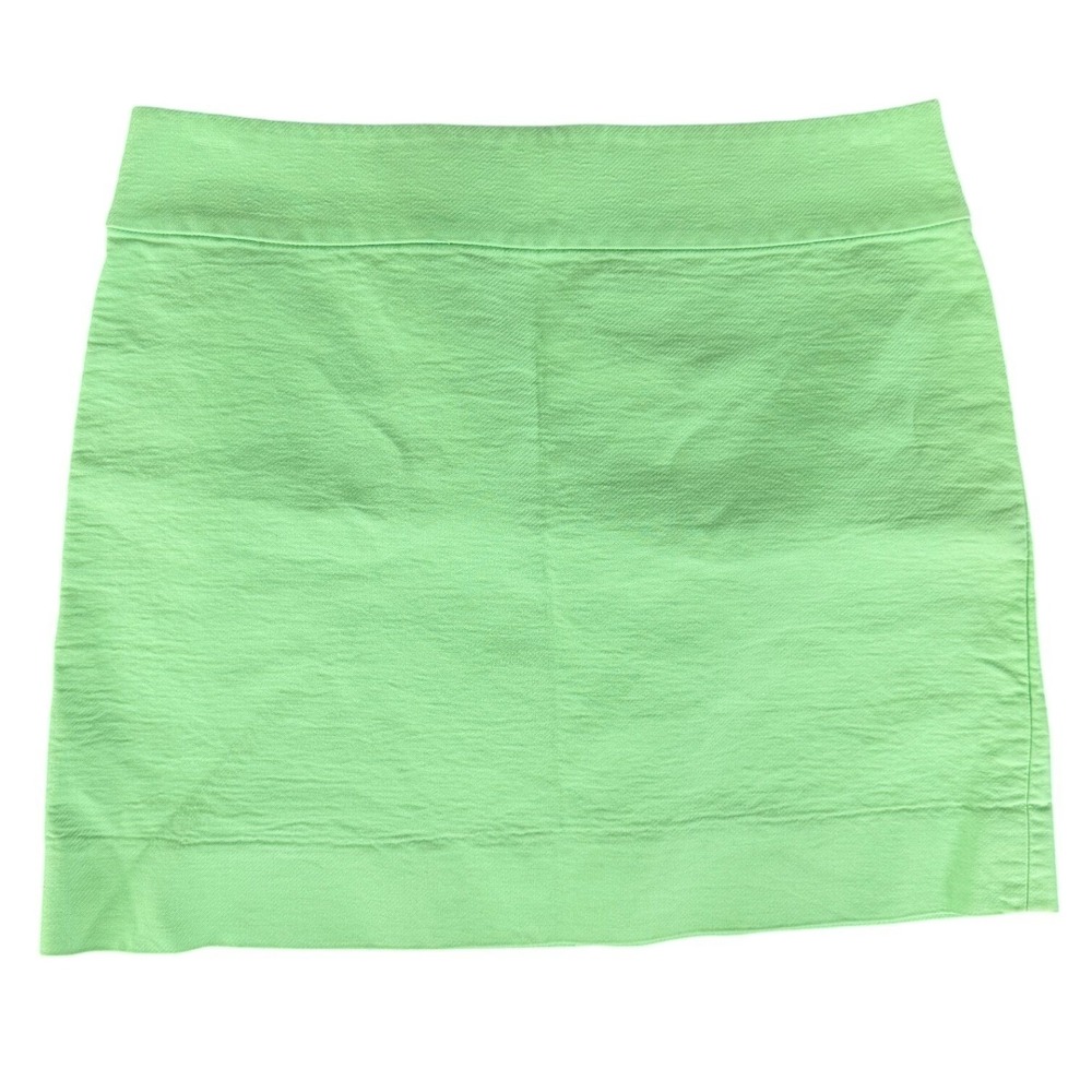 J Crew Green Textured A Line Mini Skirt Size 4 Preppy Minimalist Spring Neon